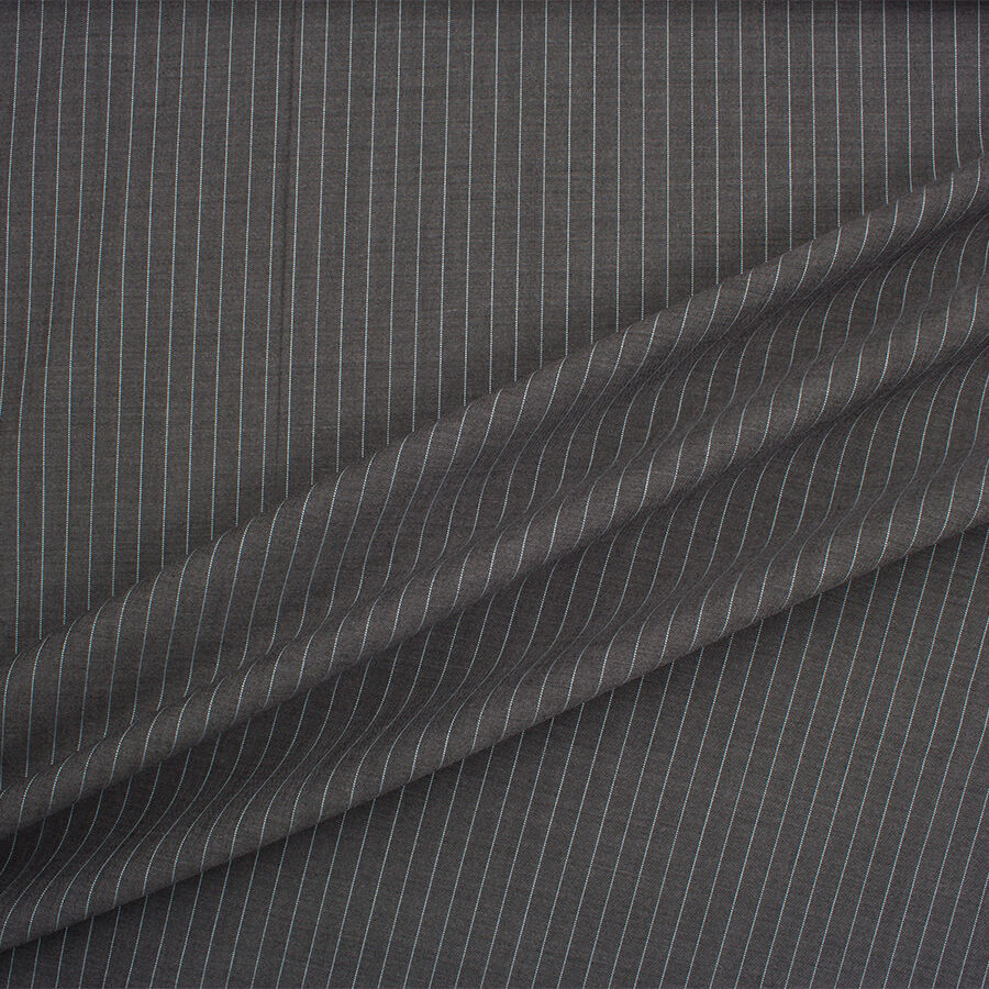 Grey Striped Super 130s Suiting  (A 3.20m Piece)