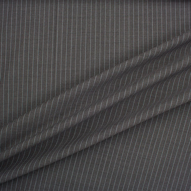 Grey Striped 'Super 130's' Suiting  (A 3.20m Piece)
