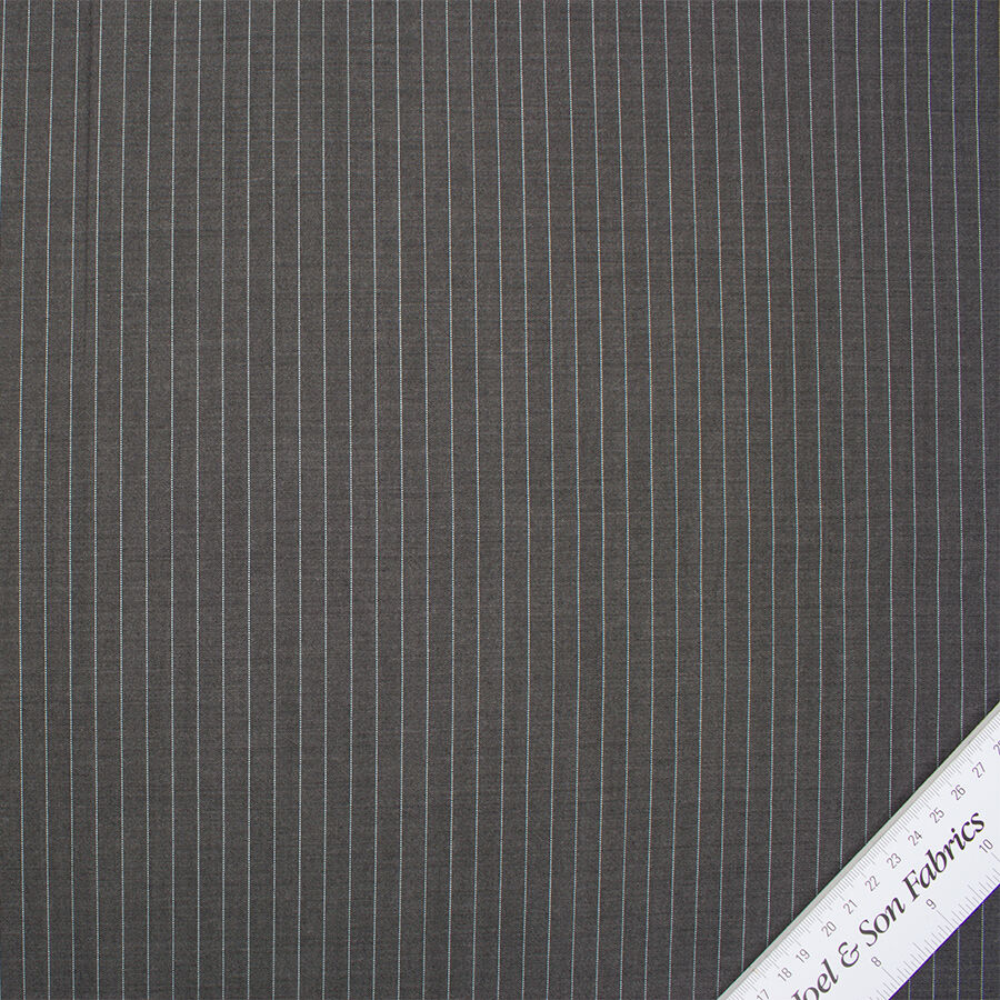 Grey Striped Super 130s Suiting  (A 3.20m Piece)