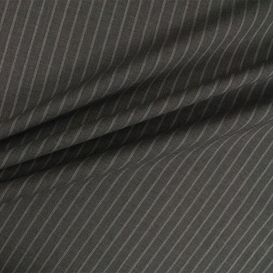 Grey Striped 'Super 130's' Tropical Suiting  (A 3m Piece)