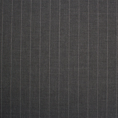 Grey Striped Cashmere & Silk Suiting  (A 3m Piece)