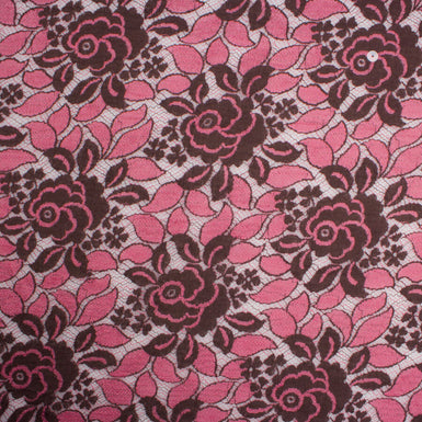 Brown & Pink Metallic Chantilly Lace