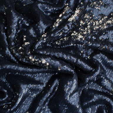 Blue & Silver Reversible Sequinned Tulle