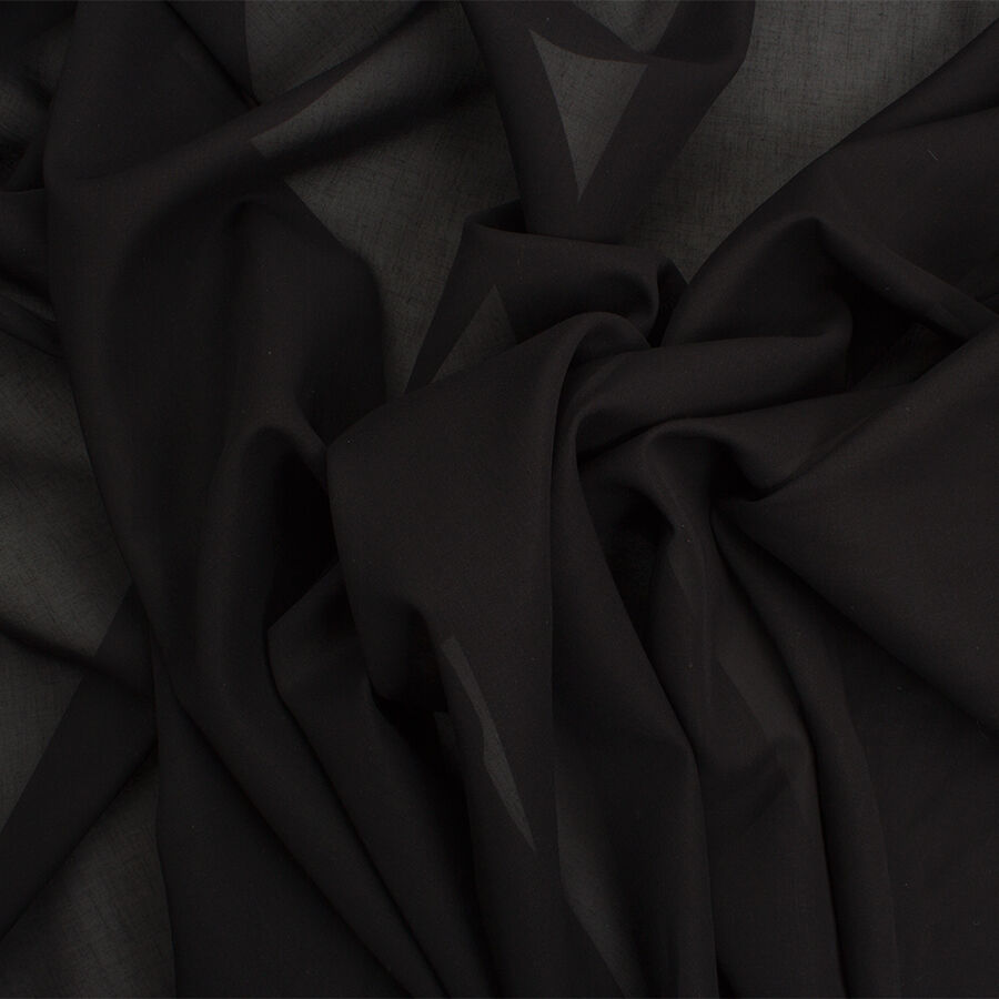 Black Pure Cotton Voile