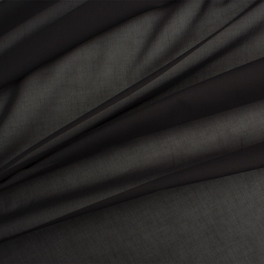 Black Pure Cotton Voile