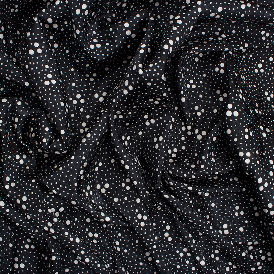 Black & Cream Spot Printed Jacquard