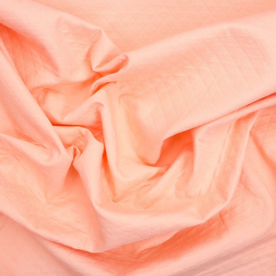 Peach Cotton Piqué Jacquard