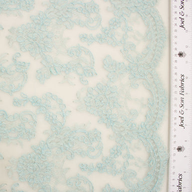Pale Aqua Heavy Corded Cotton Lace