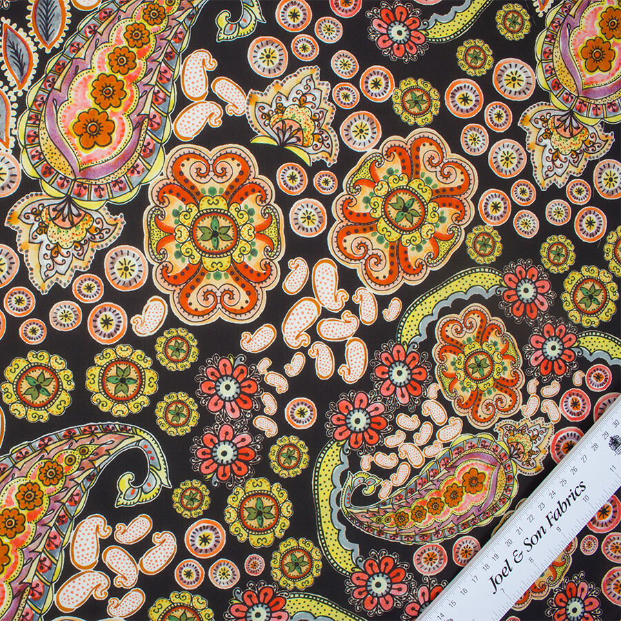 Black/Multi Printed Luxury Cotton