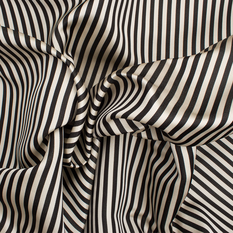Monochrome Striped Duchess Satin
