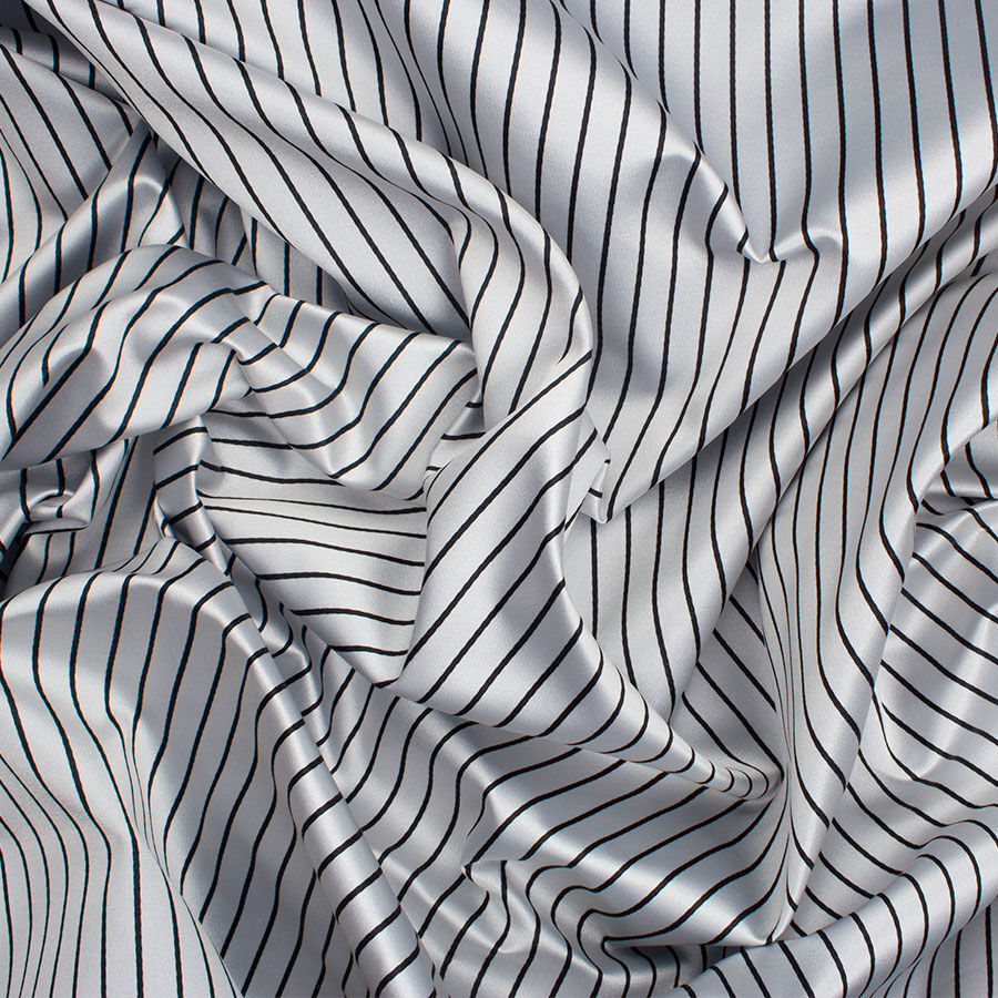 Black Striped Blue Duchess Satin