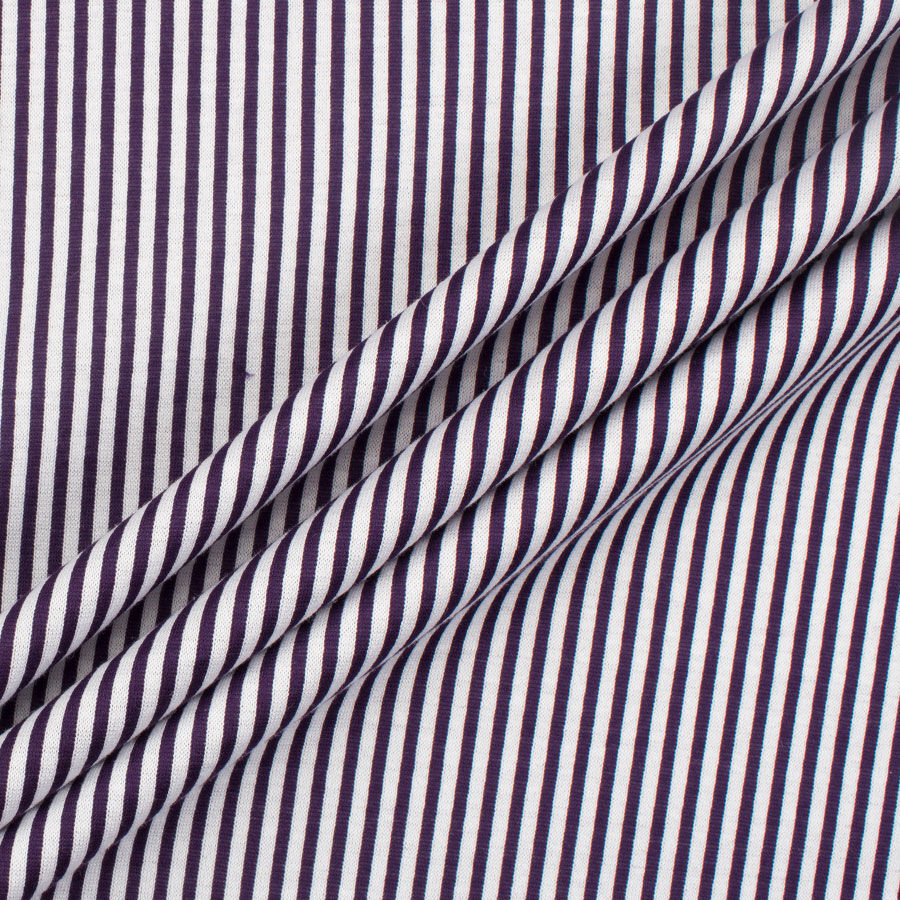 Purple & White Stripe Cotton Jersey
