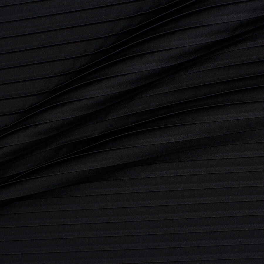 Black Satin Plissé