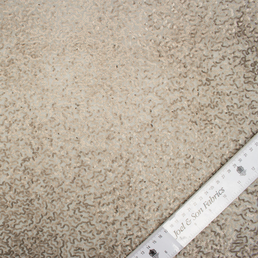 Gold Micro Sequinned Embroidered Tulle (A 2.20m Piece)