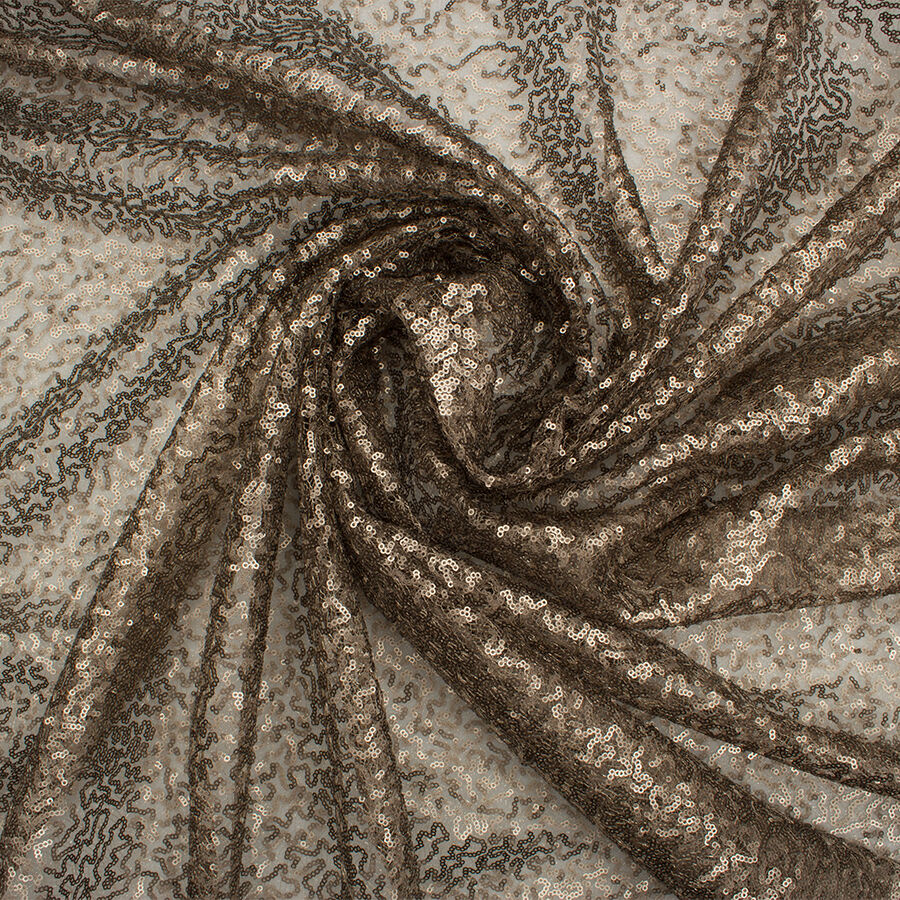 Gold Micro Sequinned Embroidered Tulle (A 2.20m Piece)