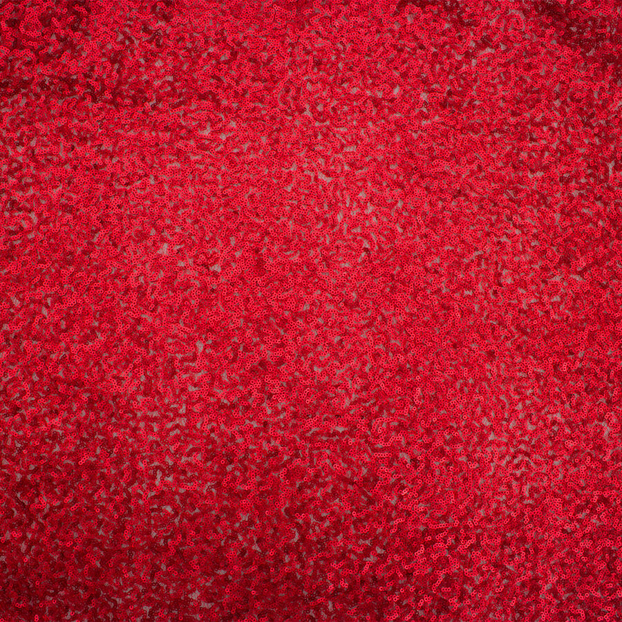 Cherry Red Micro Sequinned Embroidered Tulle