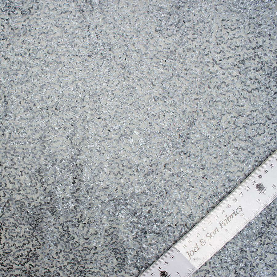 Dusty Mint Micro Sequinned Embroidered Tulle