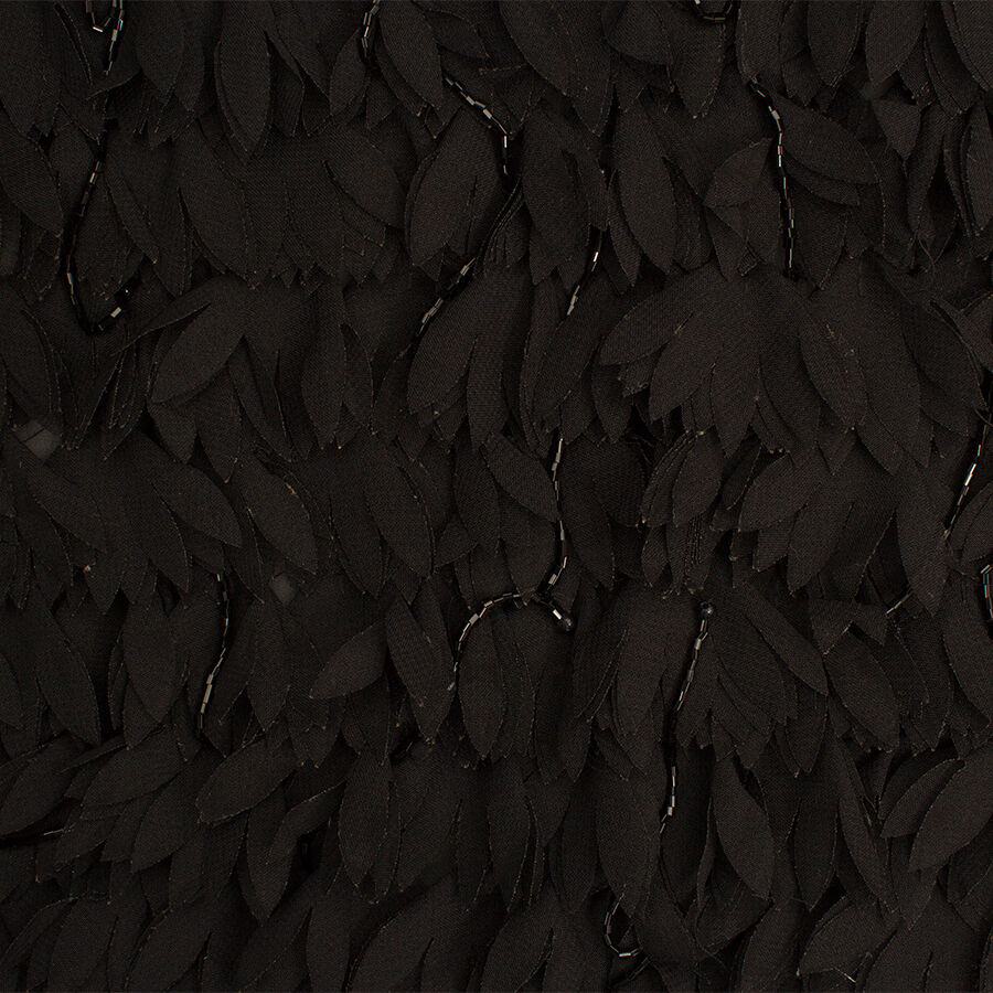 Black Floral Laser Cut Embroidered Georgette