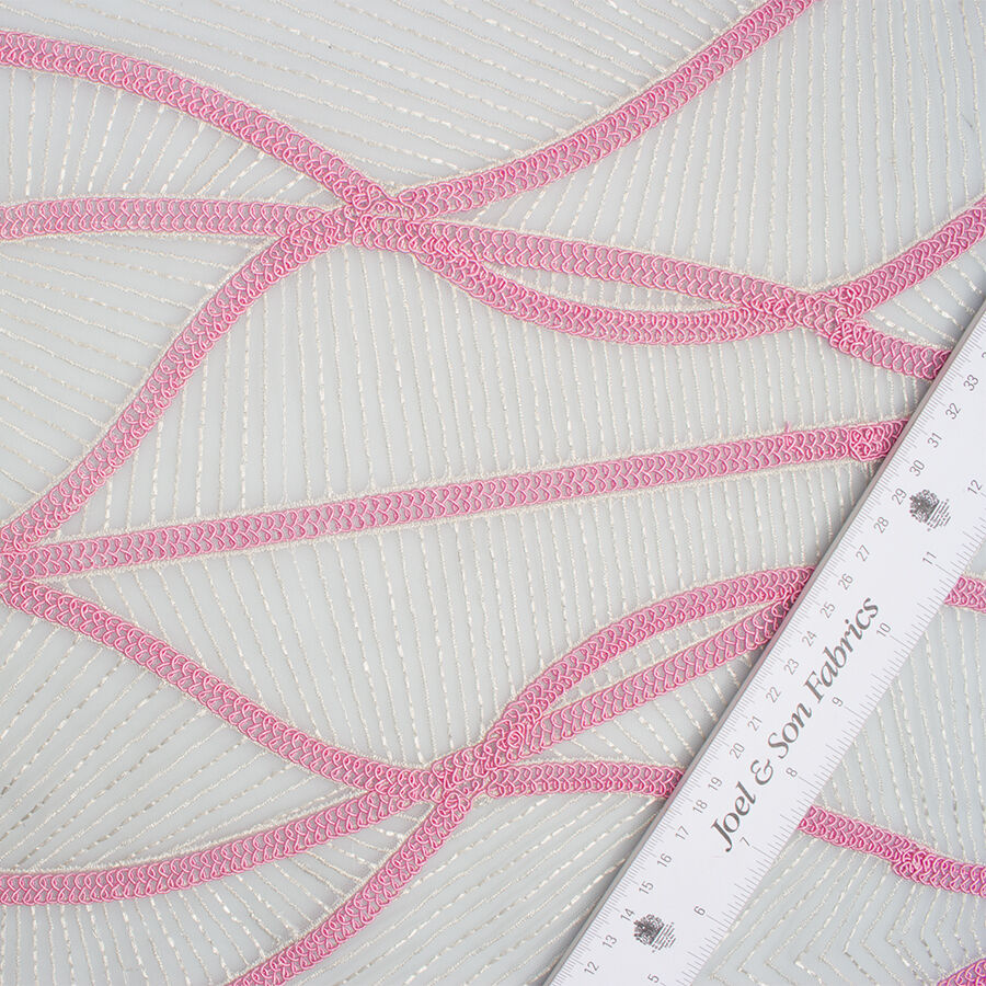 Candy Pink Embroidered Tulle