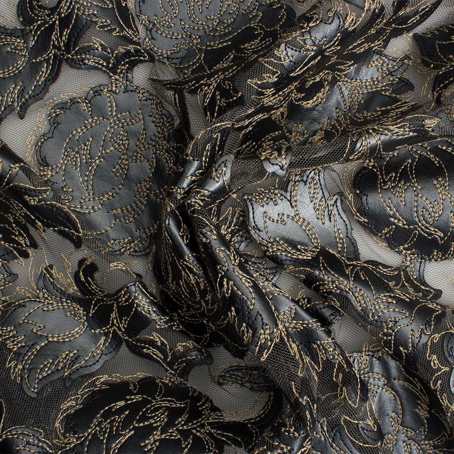 Grey Floral Laser Cut Embroidered Georgette