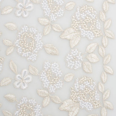 Ivory Floral Embroidered Tulle