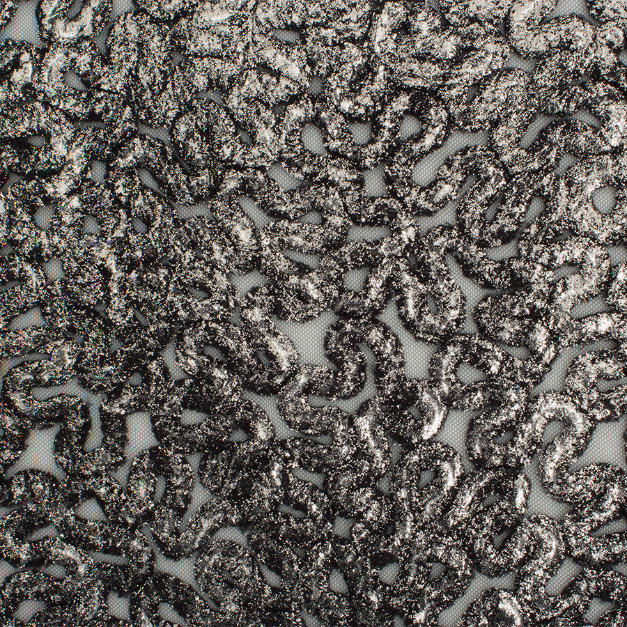 Black Laminated Tulle