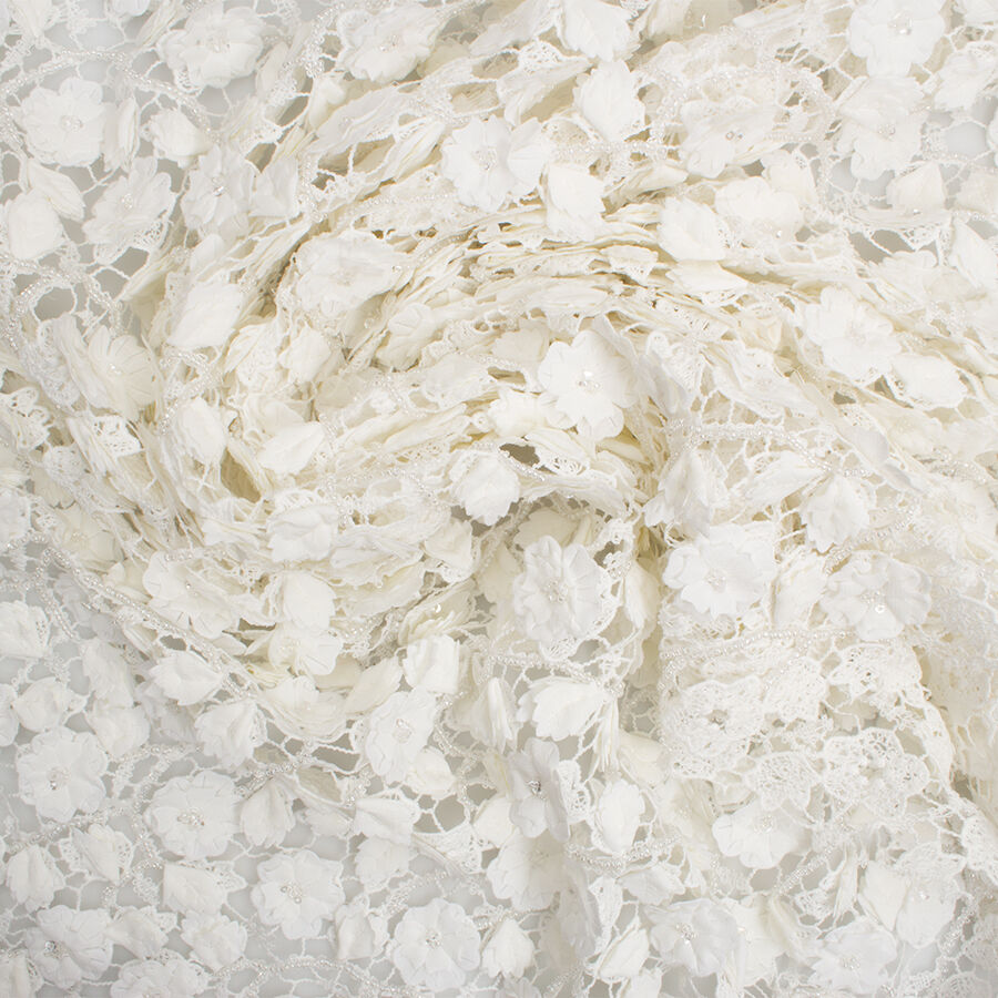 Ivory Floral Laser Cut Guipure Lace