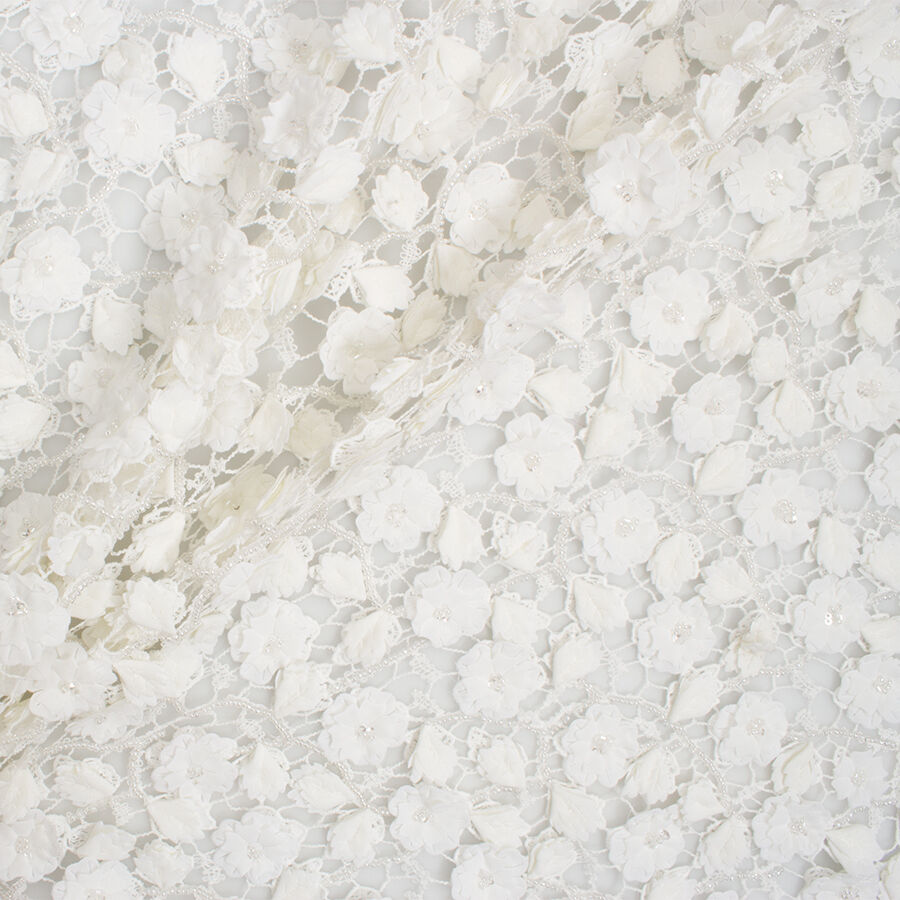 Ivory Floral Laser Cut Guipure Lace