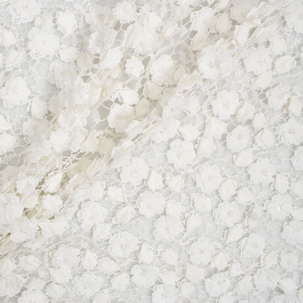 Ivory Floral Laser Cut Guipure Lace