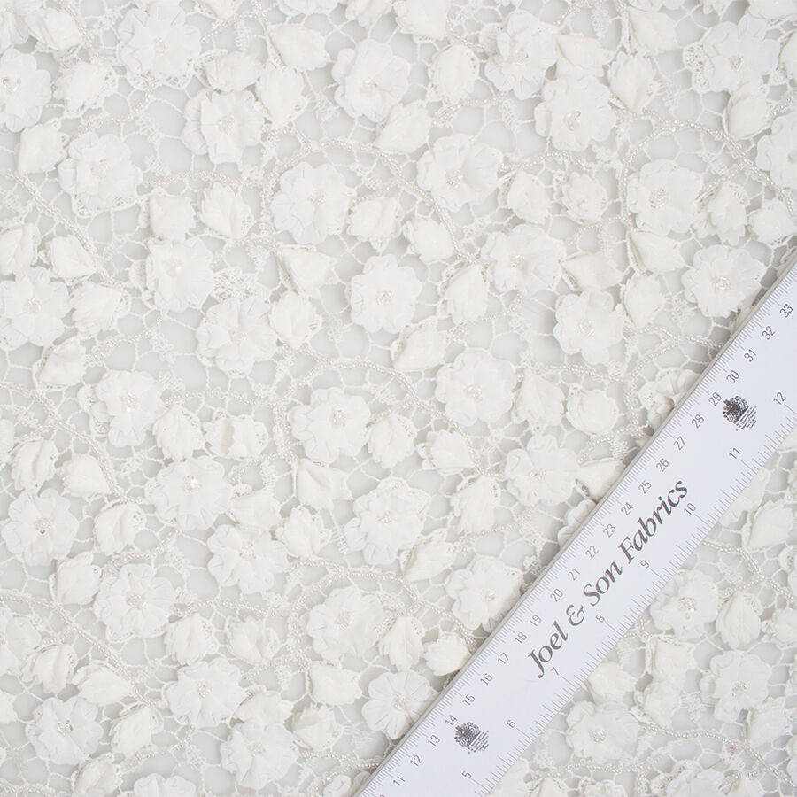 Ivory Floral Laser Cut Guipure Lace