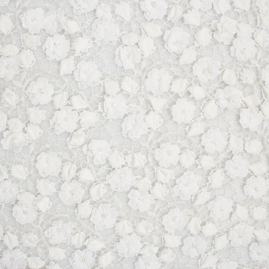 Ivory Floral Laser Cut Guipure Lace