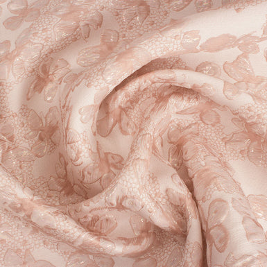 Pale Pink Two-Tone Floral Cloqué