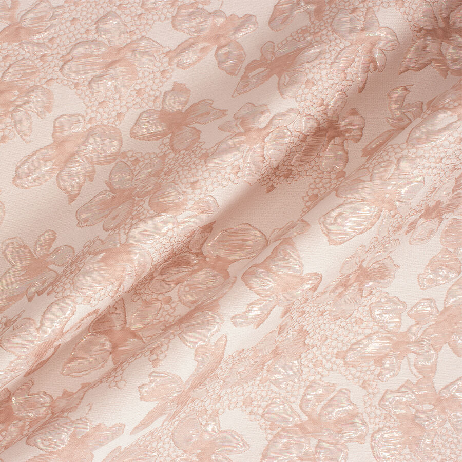 Pale Pink Two-Tone Floral Cloqué