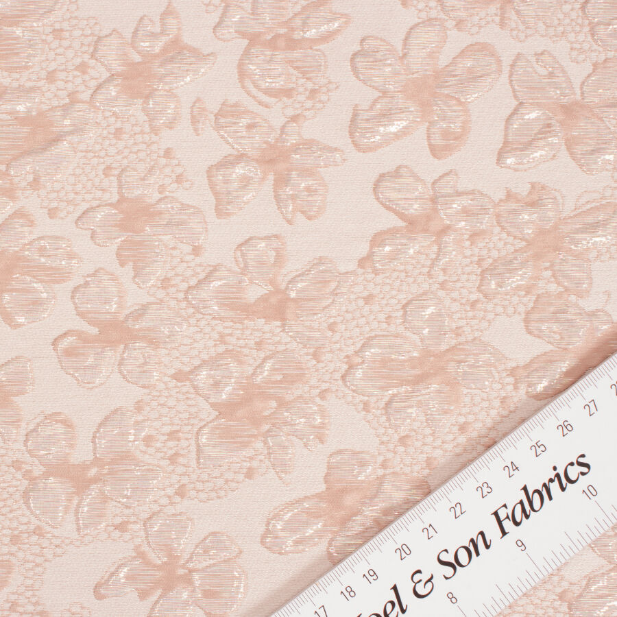 Pale Pink Two-Tone Floral Cloqué