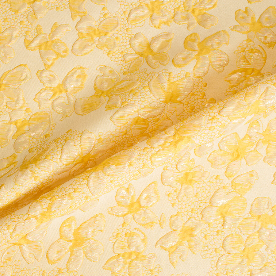 Yellow Two-Tone Floral Cloqué (A 2m Piece)