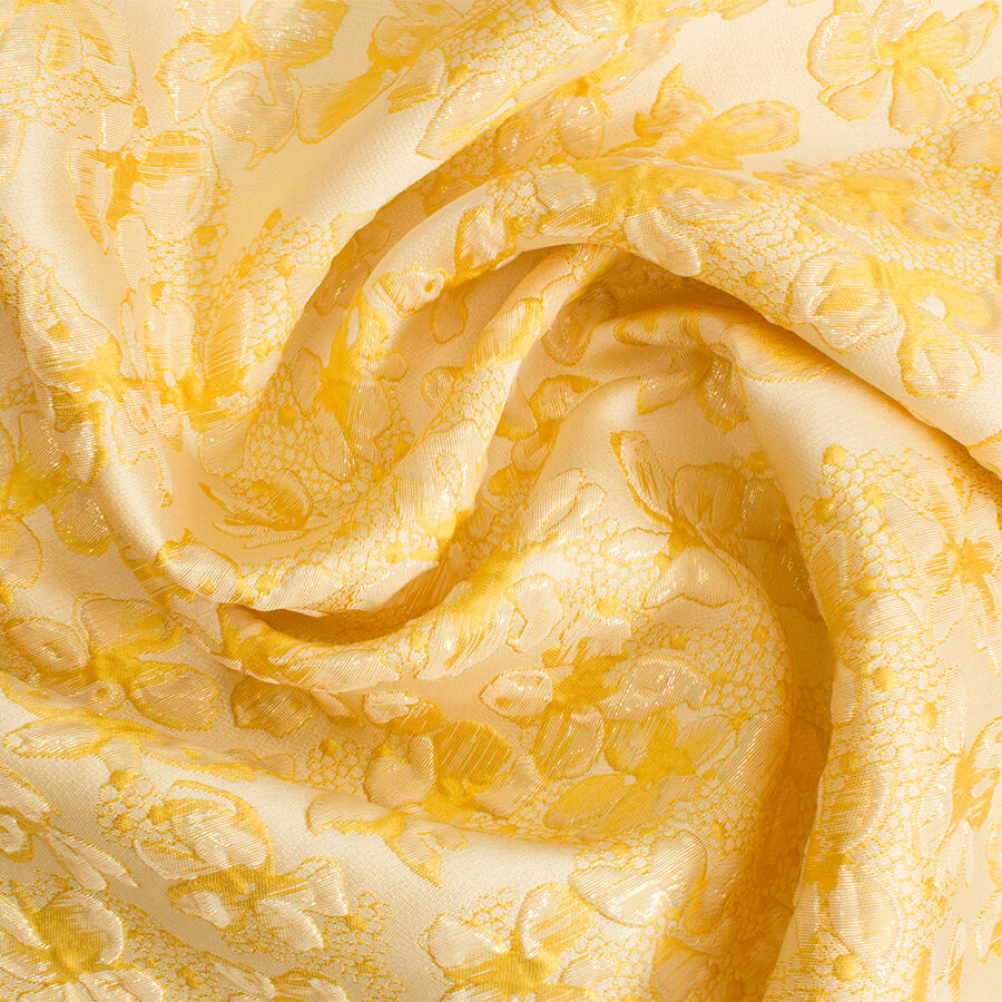 Yellow Two-Tone Floral Cloqué (A 2m Piece)