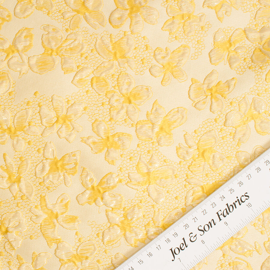 Yellow Two-Tone Floral Cloqué (A 2m Piece)