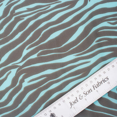 Turquoise & Brown Zebra Printed Tulle