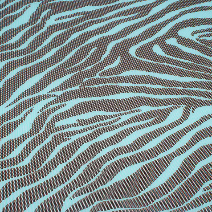 Turquoise & Brown Zebra Printed Tulle