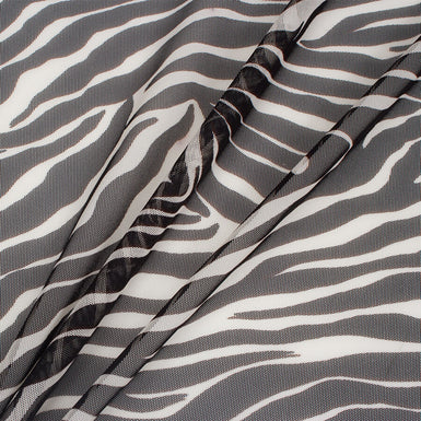 Monochrome Zebra Printed Tulle