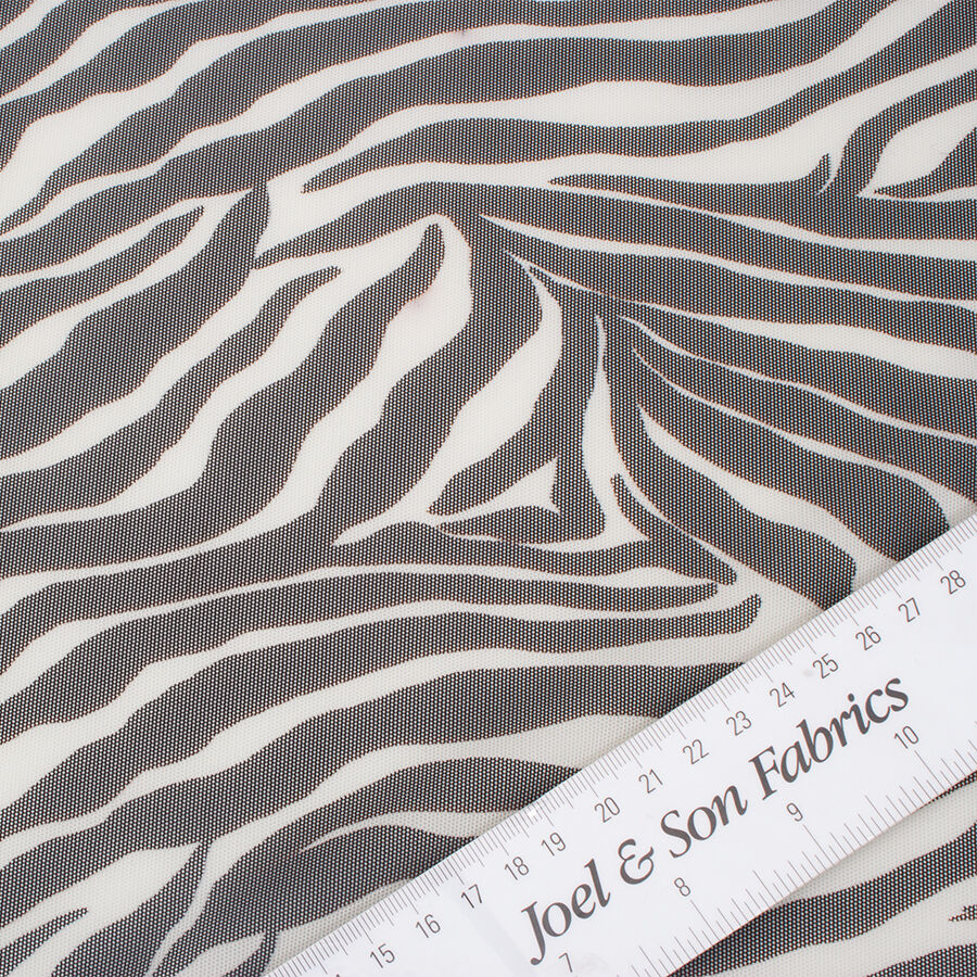 Monochrome Zebra Printed Tulle