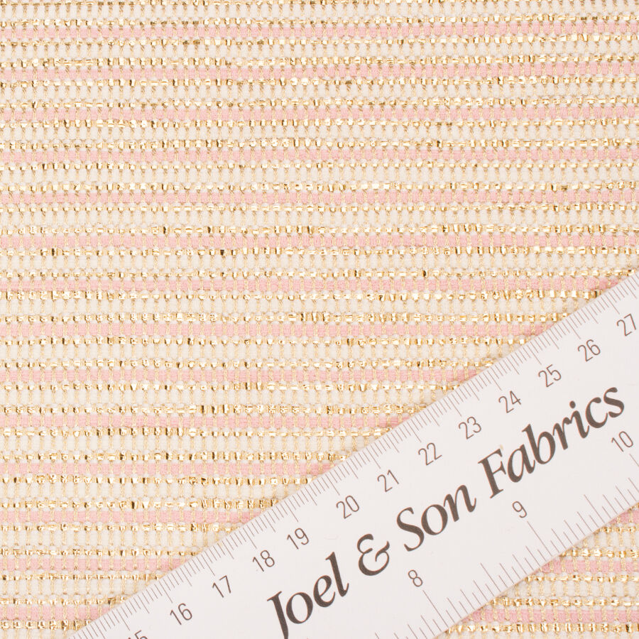 Cream & Pink Metallic Bouclé
