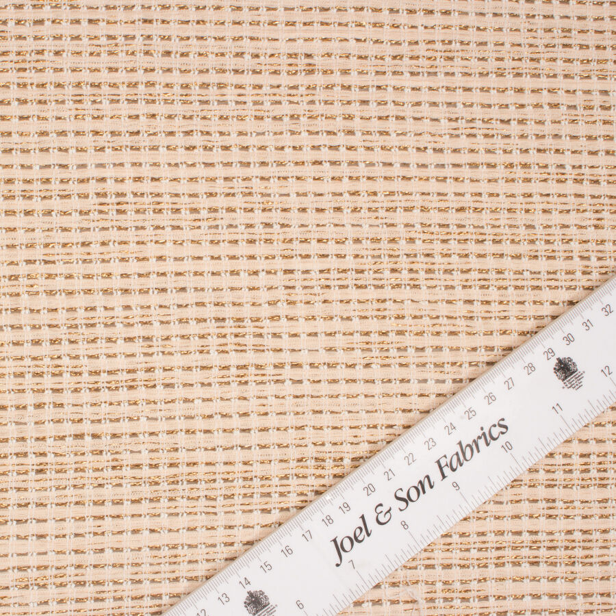Cream & Gold Metallic Bouclé