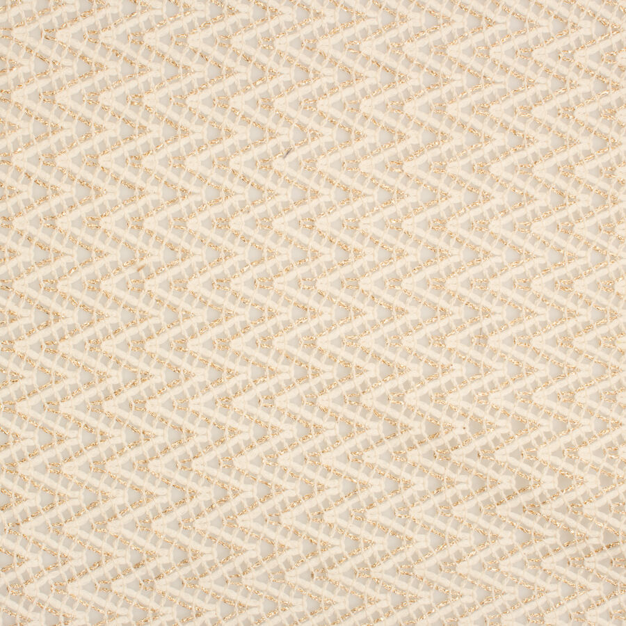Cream & Gold Open Weave Metallic Bouclé
