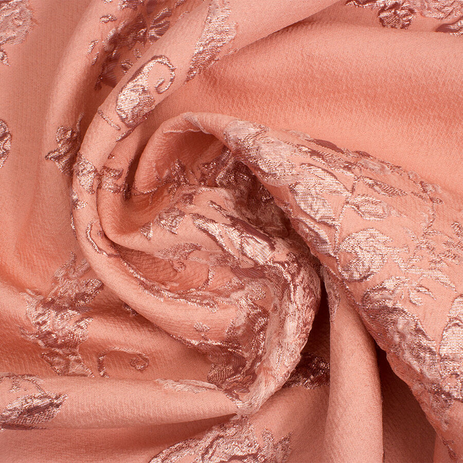 Salmon Pink Metallic Cloqué (A 2.50m Piece)