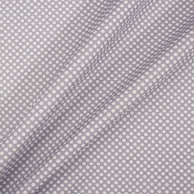 Grey & White Chain Printed Cotton Shirting