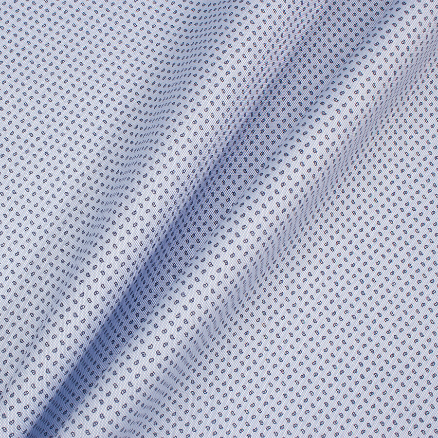 Blue Printed Cotton Shirting