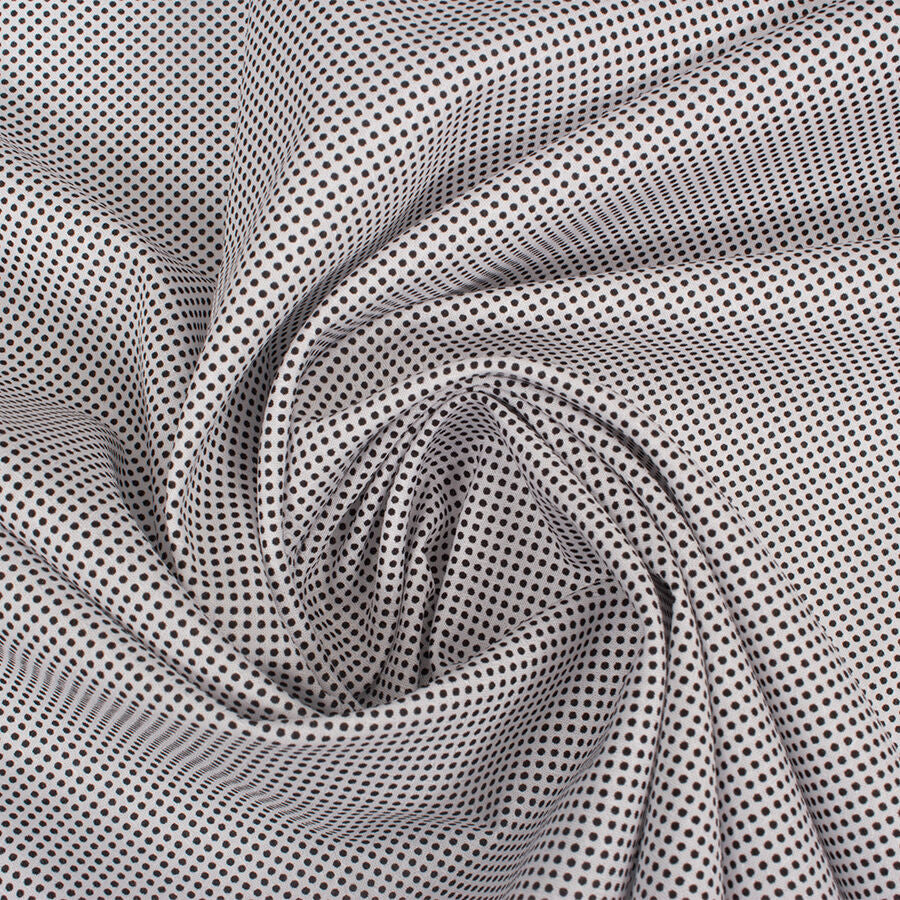 White/Black Spot Superfine Printed Cotton Shirting