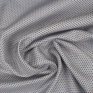 Grey Circles Printed Cotton Shirting