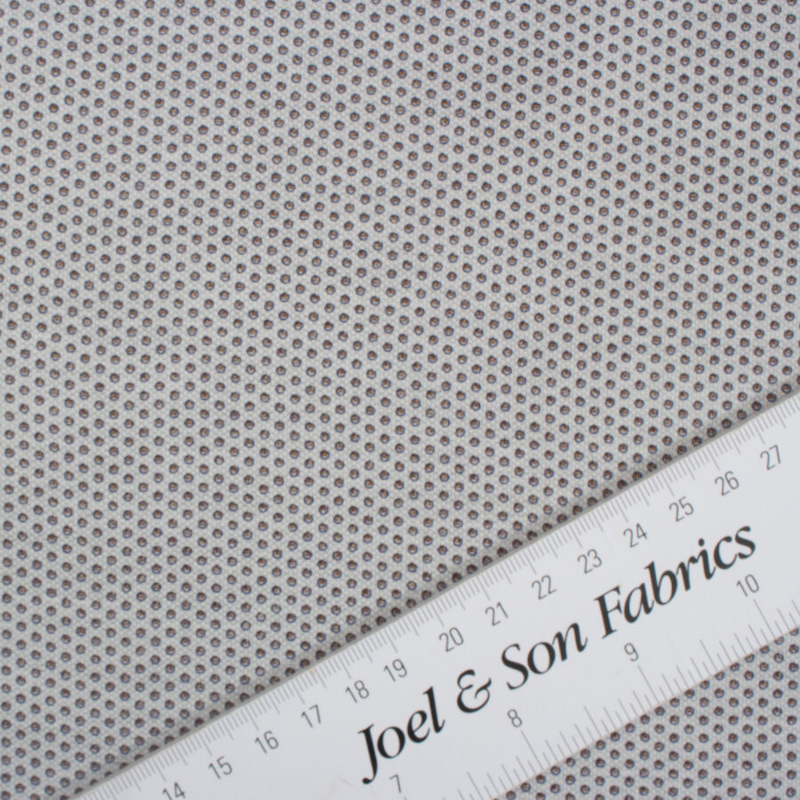 Grey Circles Printed Cotton Shirting